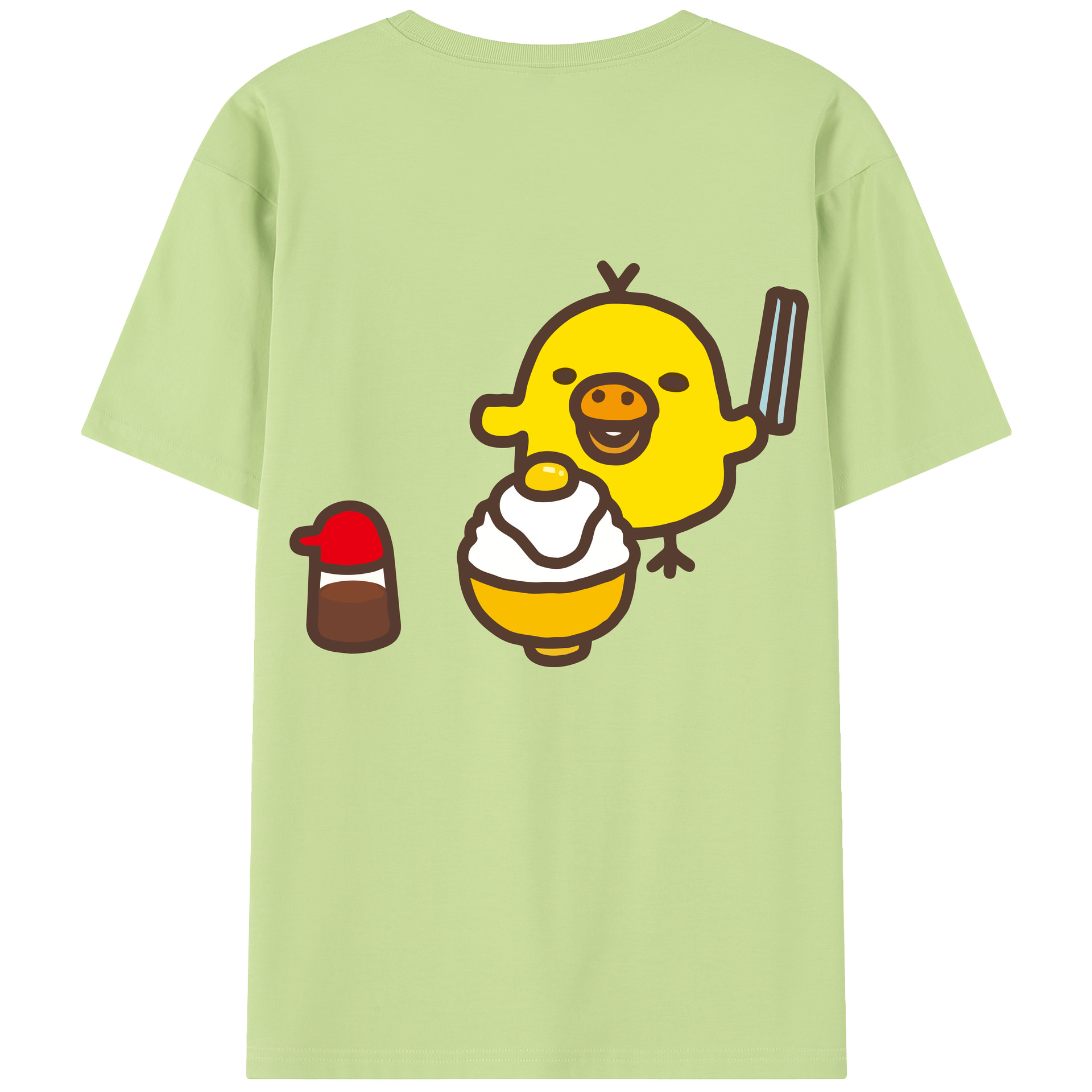 （画像用） リラックマ リラックマ キイロイトリ Rilakkuma Korilakkuma Kiiroitori 綿100％半袖Tシャツ（背面プリント）